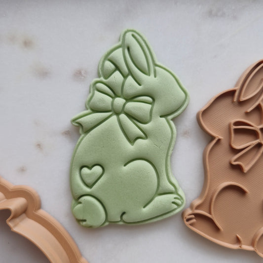 Bunny with Bow and Heart, Cookie Cutter and Stamp