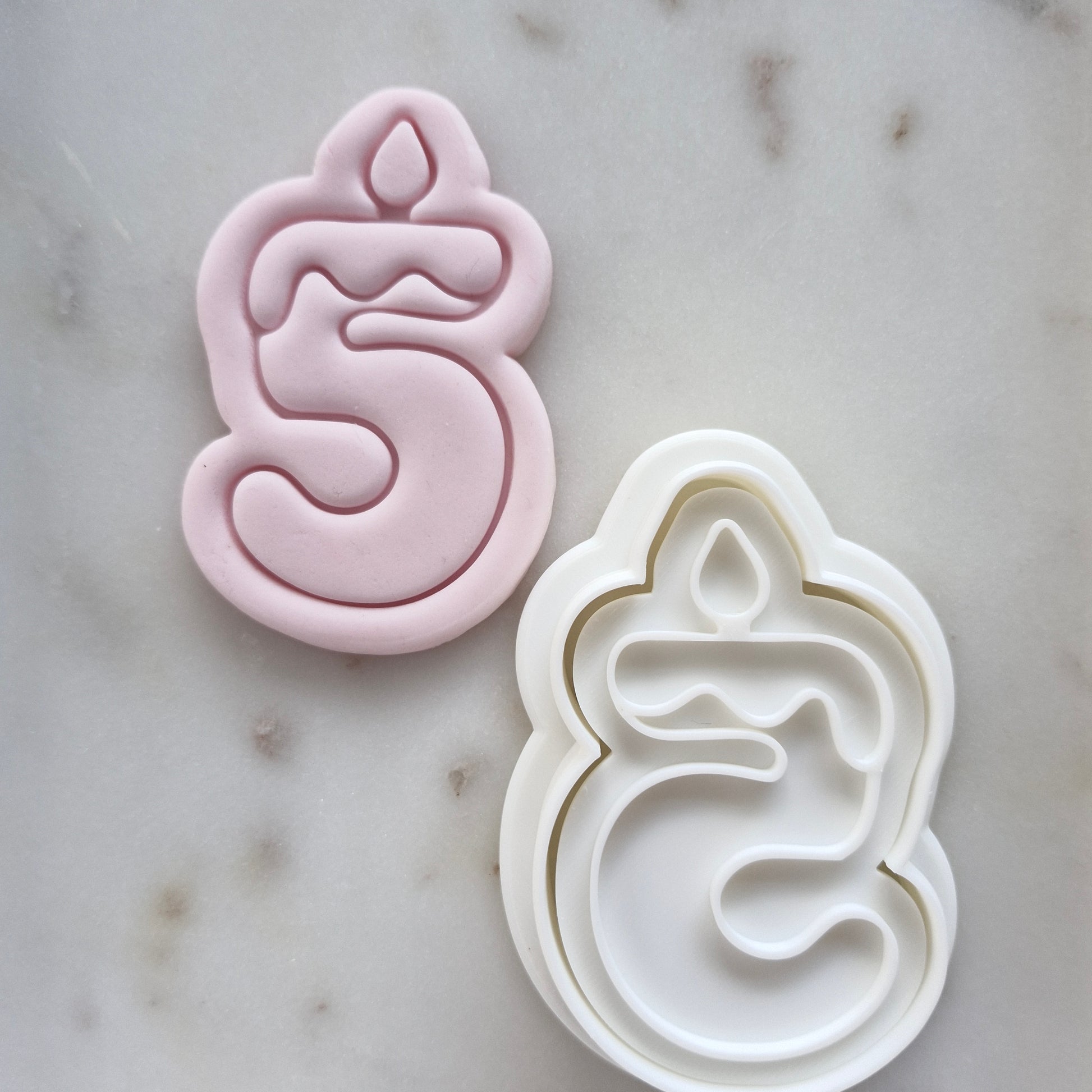 Birthday Candle Number 5 Cookie Cutter and Stamp zoomed out