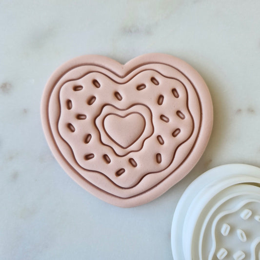 Heart Donut Cookie Cutter and Stamp