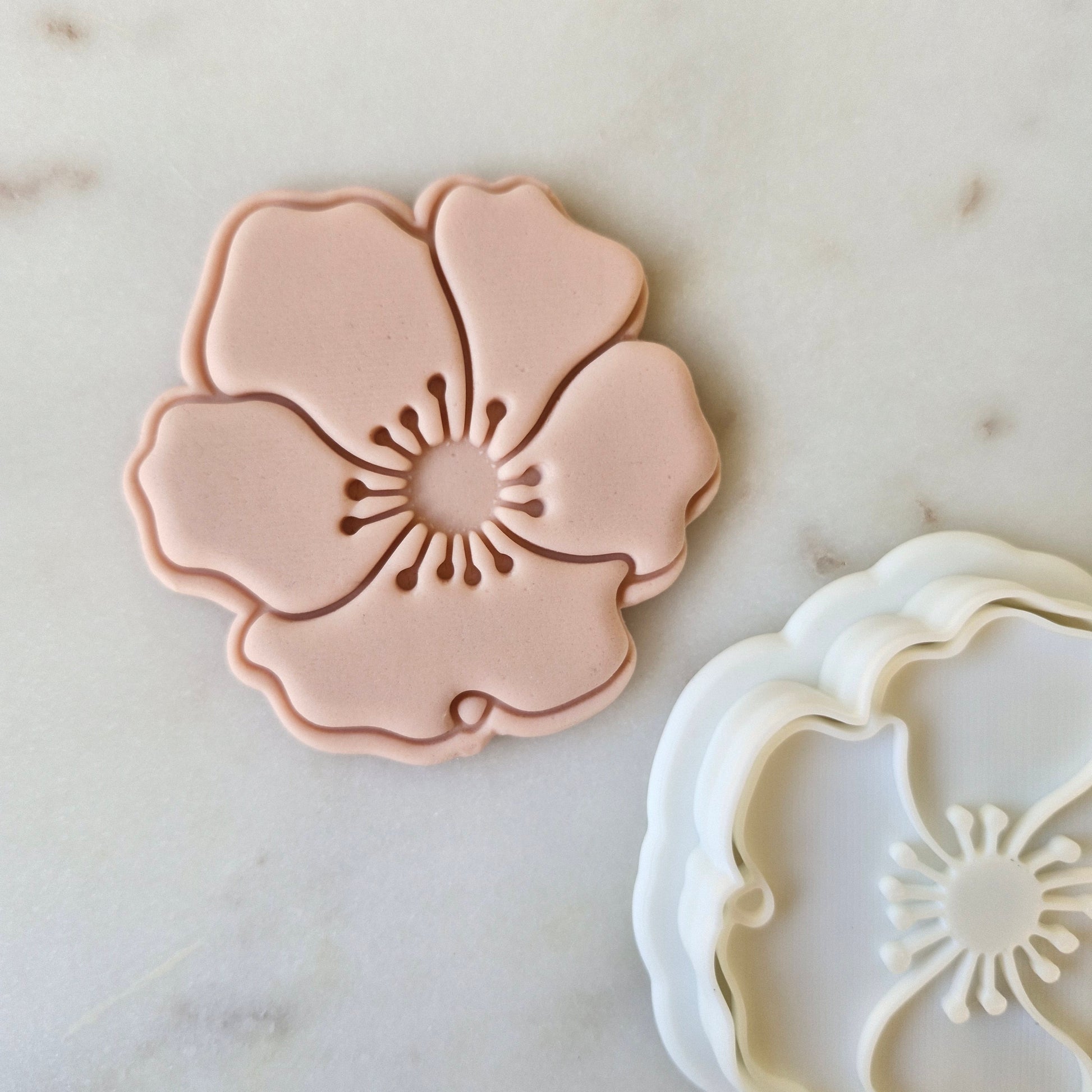Poppy Cookie Cutter and Emboss Stamp  zoomed out