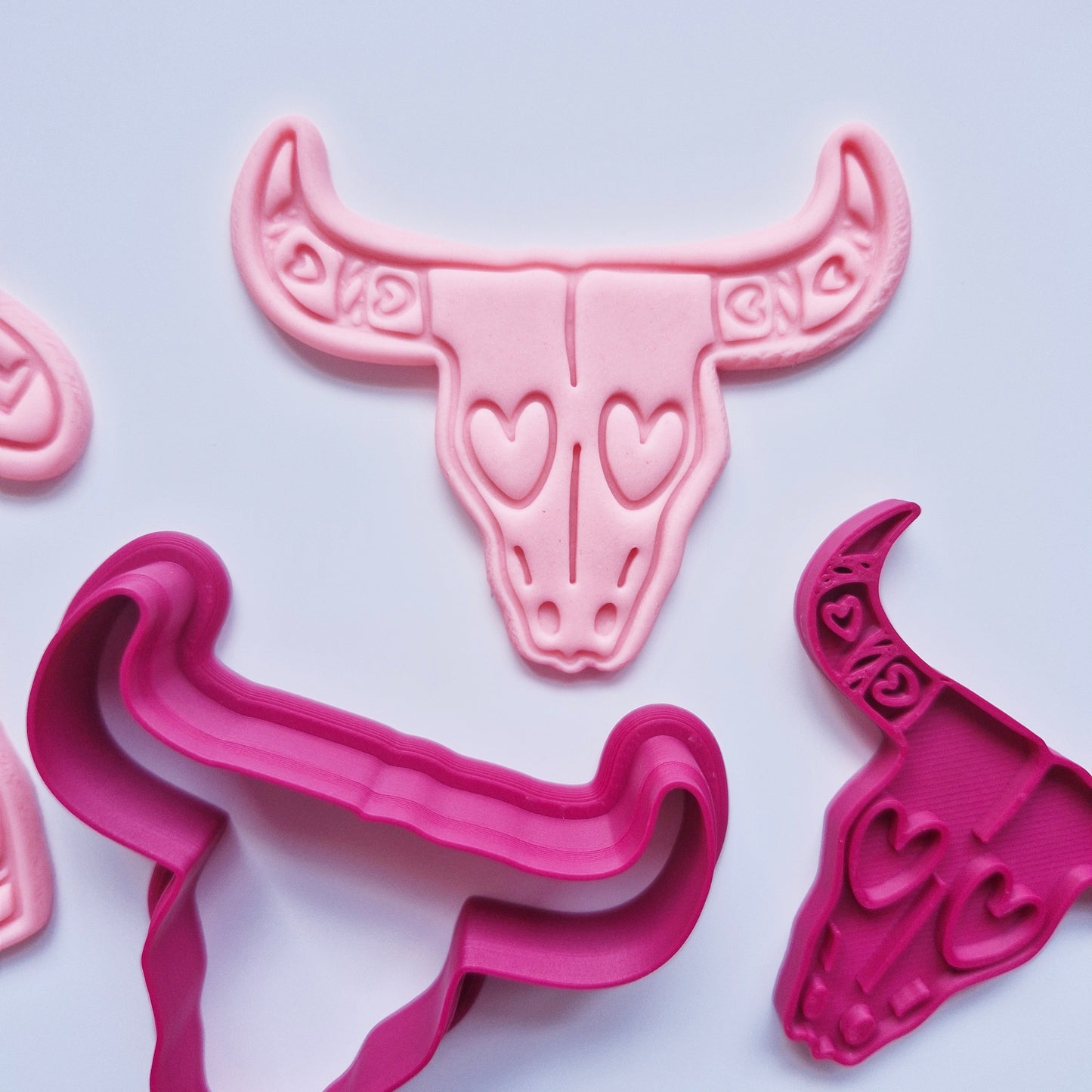 Bull Head with Hearts Cookie Cutter and Stamp