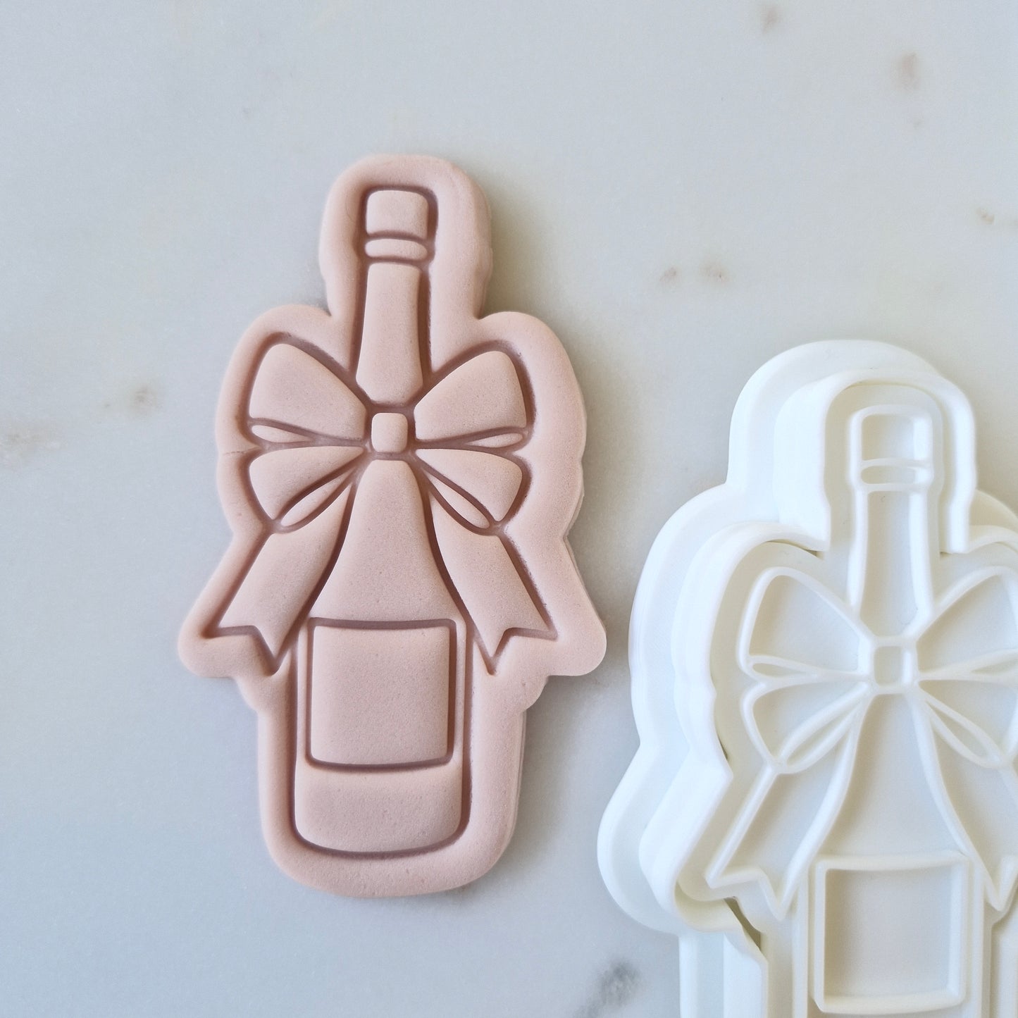 Bottle with Bow Cookie Cutter and Stamp