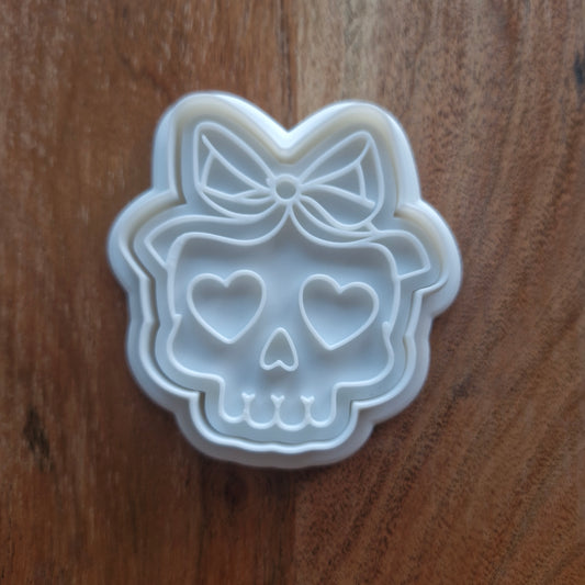 Sale Coquette Skull Cookie Cutter and Stamp