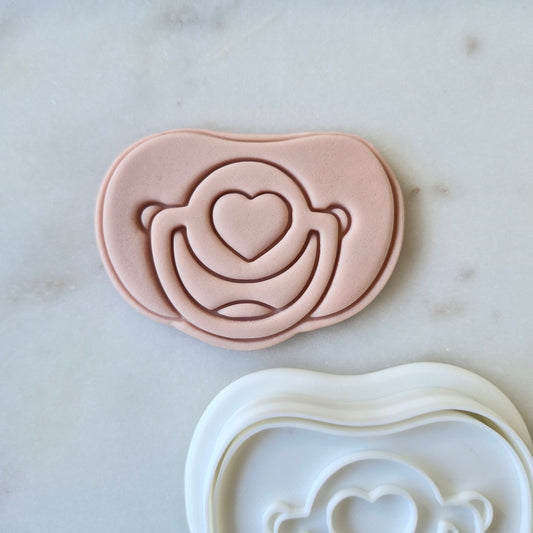 Pacifier with Heart Cookie Cutter and Stamp