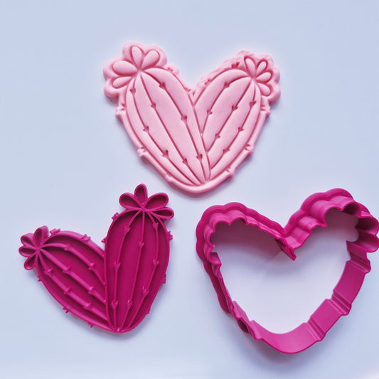 Sweetheart Cactus Cookie Cutter and Stamp