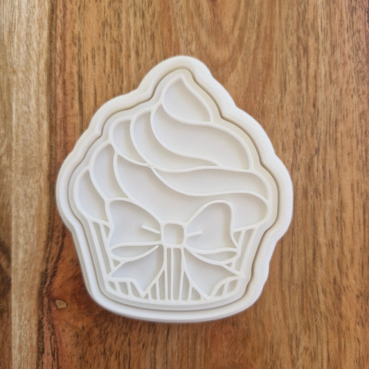 Sale Cupcake with Bow Cookie Cutter and Stamp