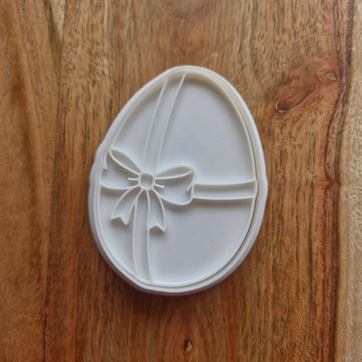 Easter Egg Side Bow Cookie Cutter and Stamp