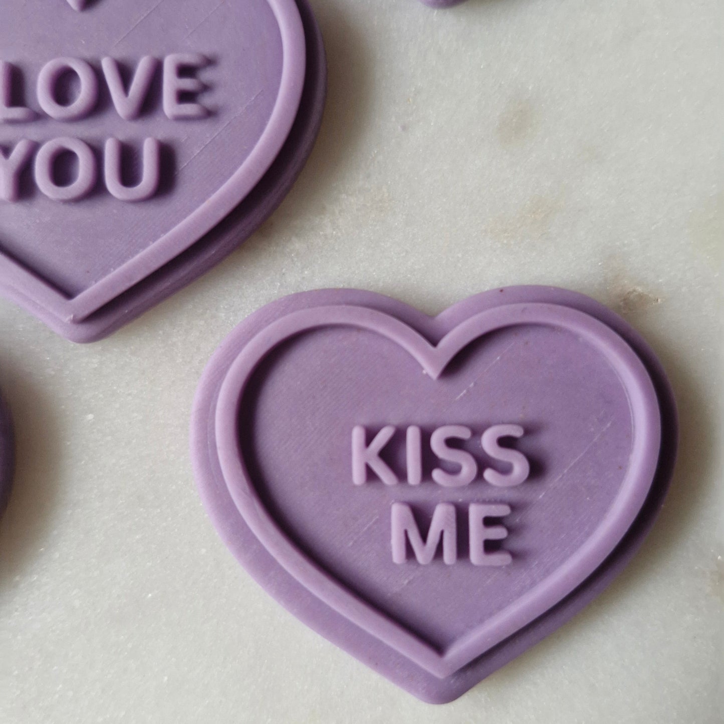 Candy Hearts Cookie Cutter and Deboss Stamp