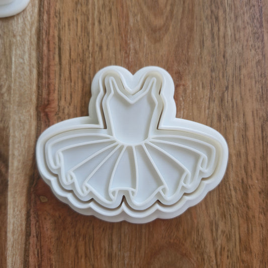 Sale Ballerina Tutu Dress Cookie Cutter and Stamp