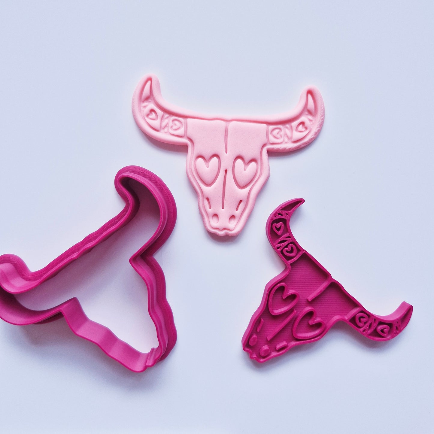 Bull Head with Hearts Cookie Cutter and Stamp