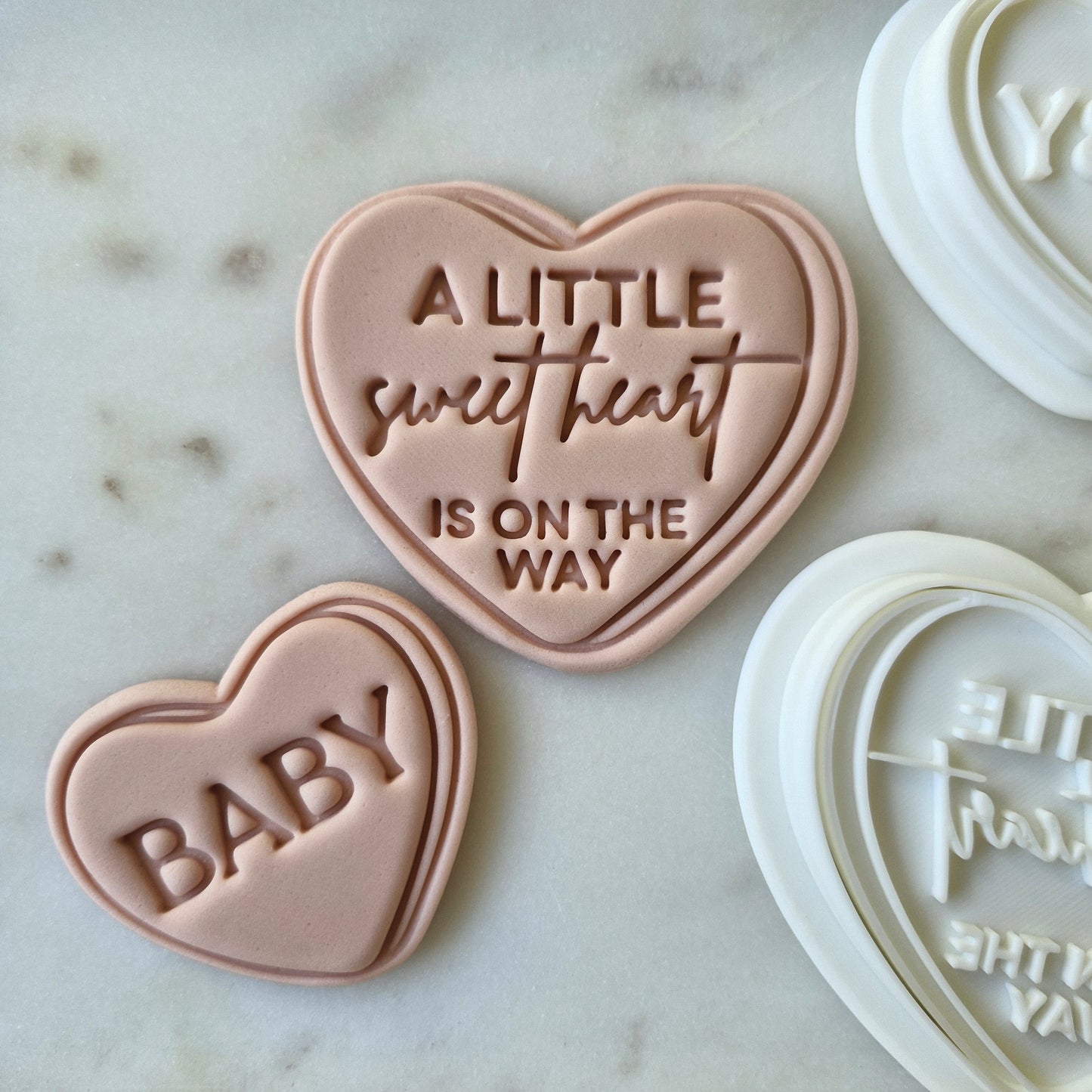 A Little Sweet Heart Is On The Way Set Cookie Cutter and Stamp