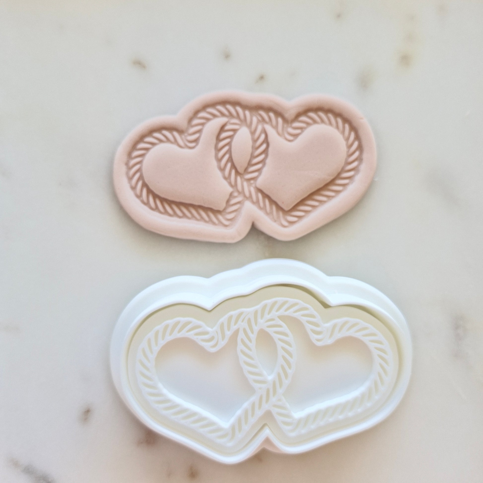 Intertwined Rope Hearts Cookie Cutter and Stamp zoomed out