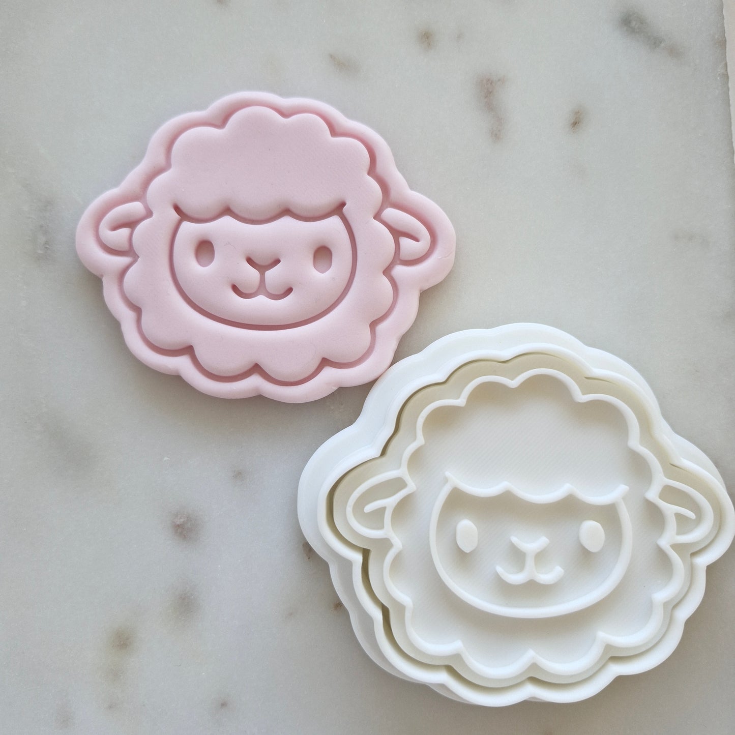 Sheep Head Cookie Cutter and Stamp zoomed out