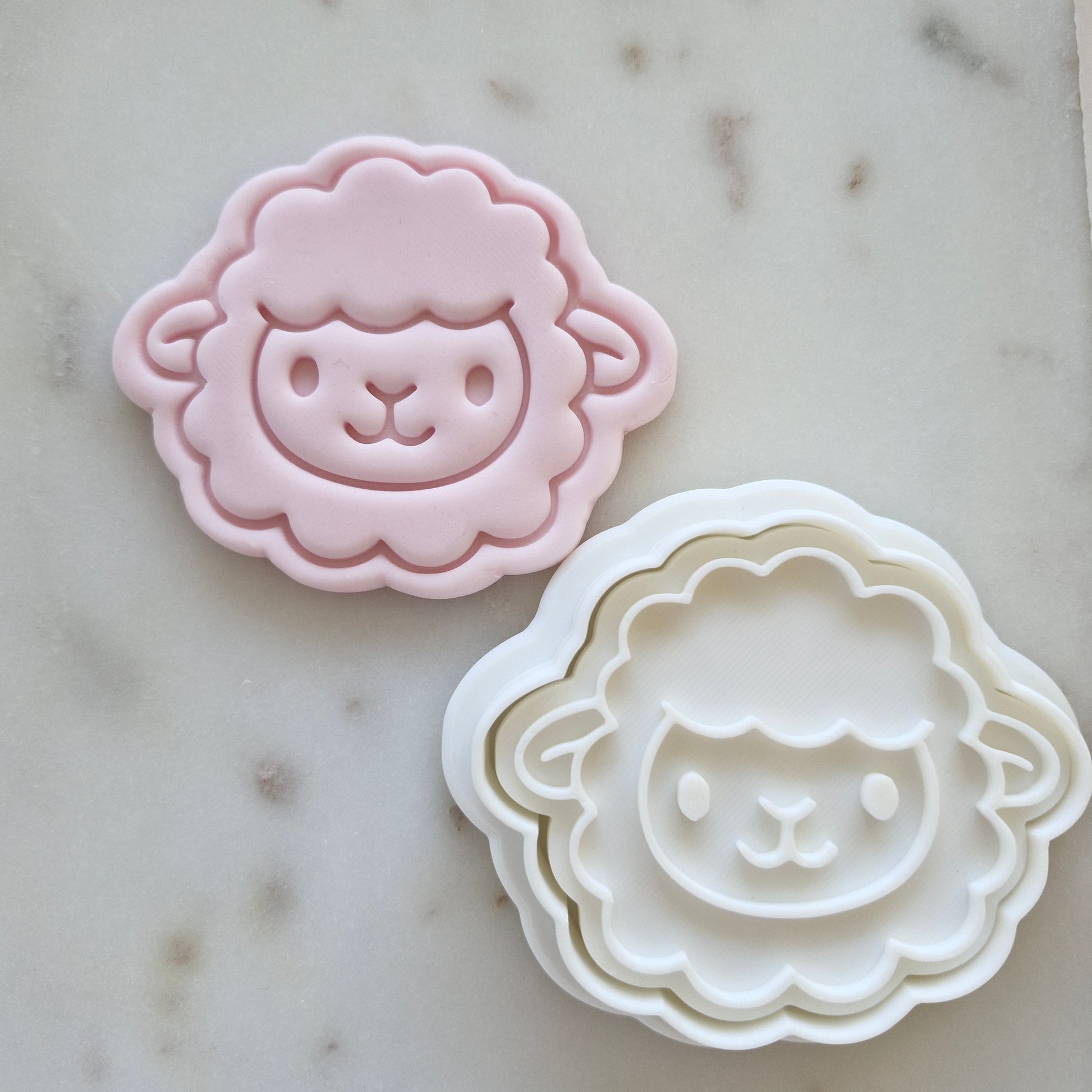 Sheep Head Cookie Cutter and Stamp zoomed out