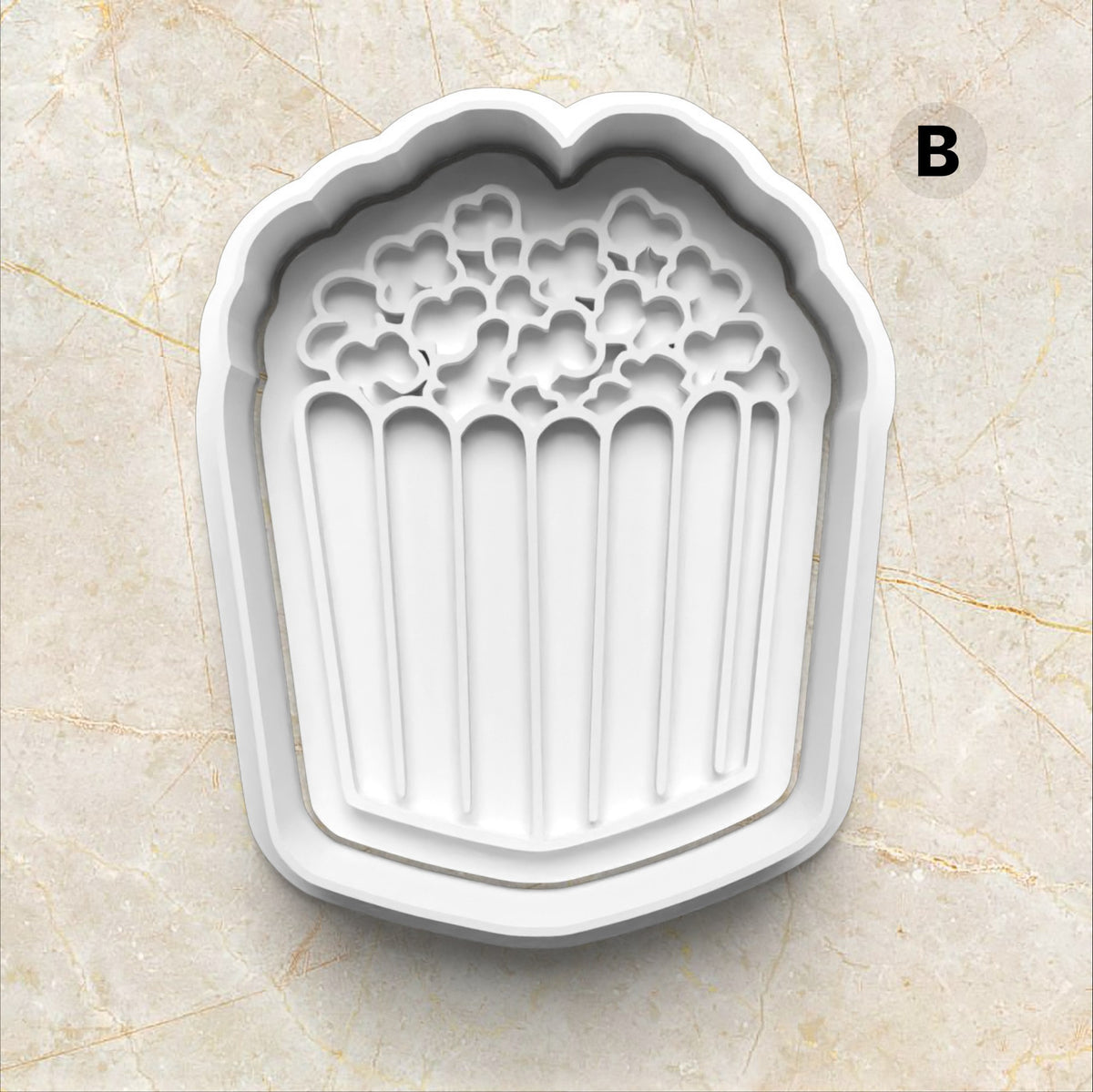 She's Ready To Pop Set Cookie Cutter and Stamp popcorn