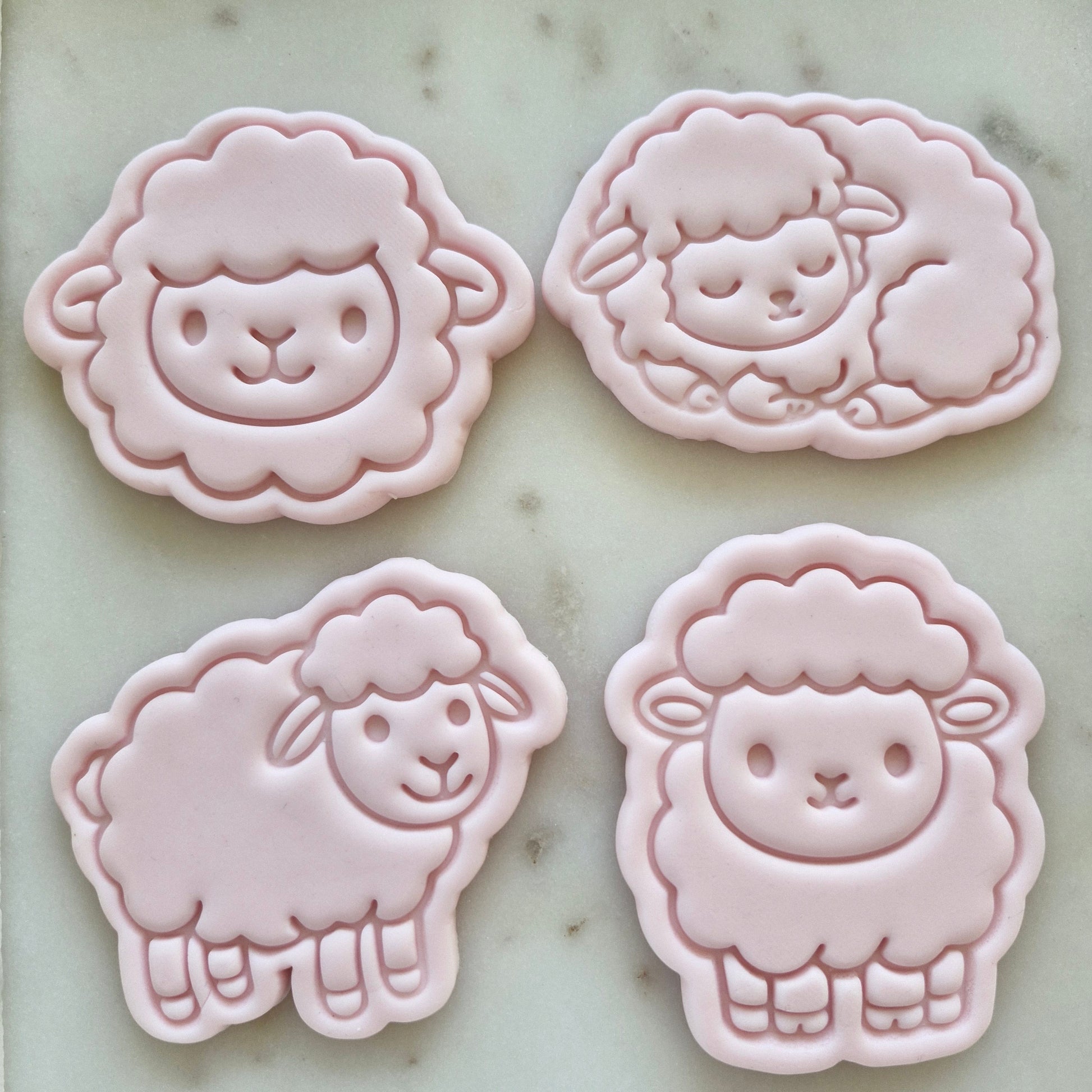 Sheep Set Cookie Cutter and Stamp set of 4