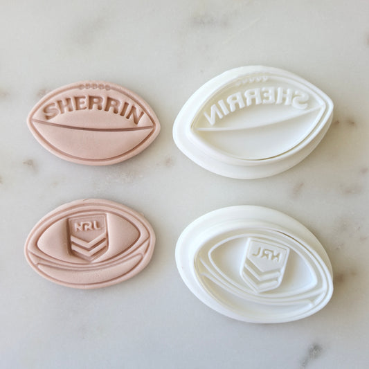 Football Set Cookie Cutter and Stamp set of 2
