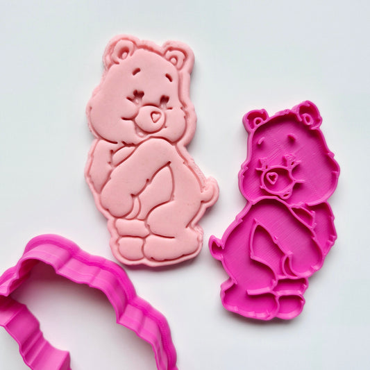 Cute Bear Shy Cookie Cutter and Stamp