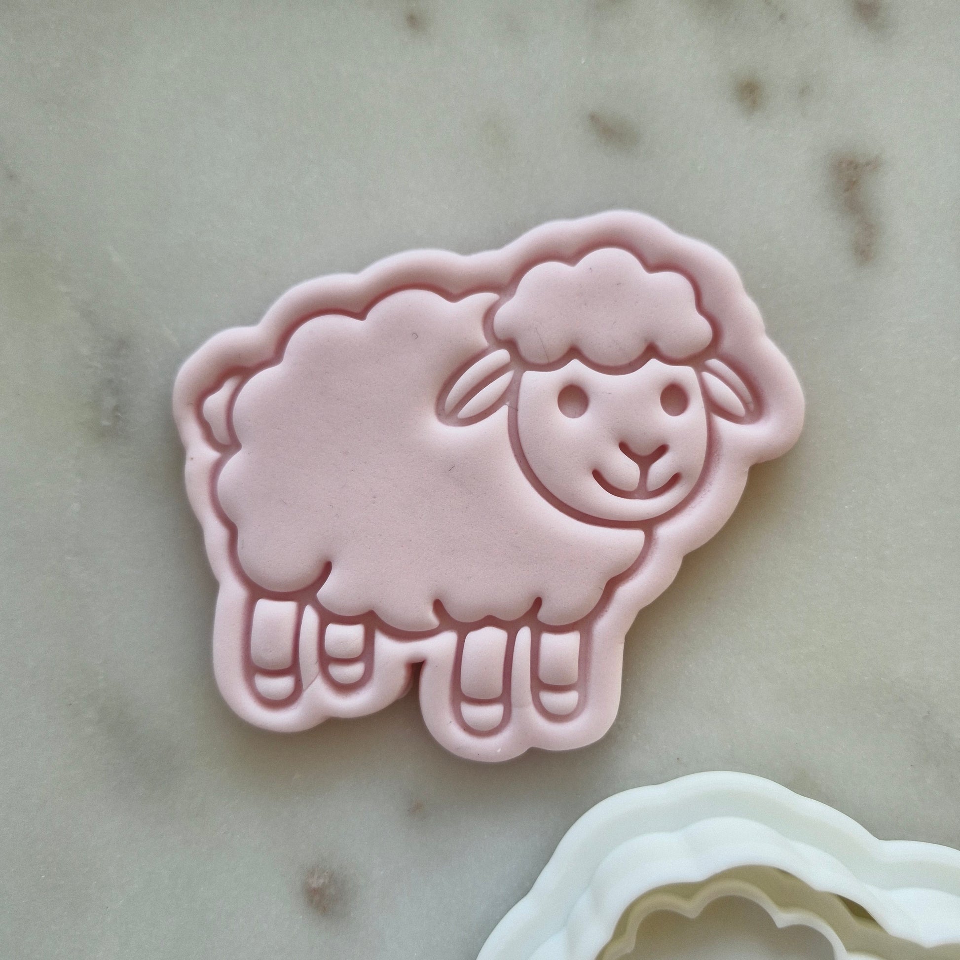Sheep Set Cookie Cutter and Stamp side of sheep