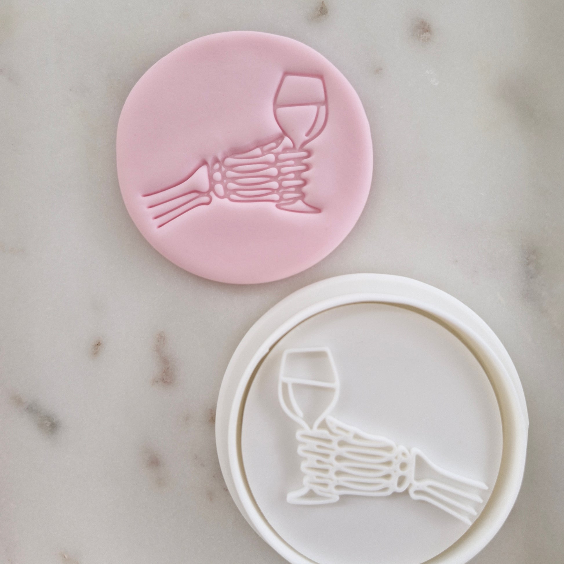 Skeleton Cheers Cookie Cutter and Stamp zoomed out