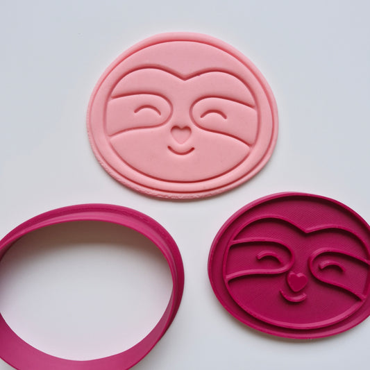 Smiling Sloth Face Cookie Cutter and Stamp