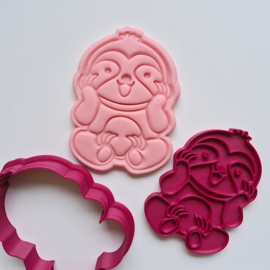 Happy Sloth Cookie Cutter and Stamp