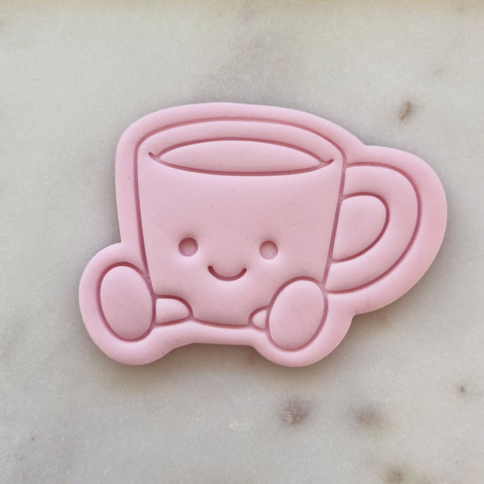 Croissant and Coffee Plush Cookie Cutter and Stamp Set COFFEE CUP Coffee Plush Cookie Cutter and Stamp