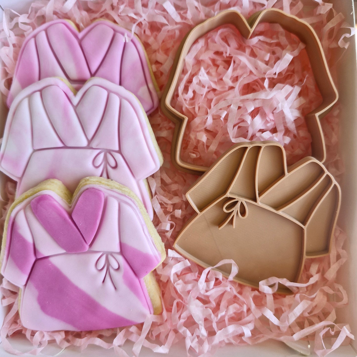 Spa Day Set Cookie Cutter and Emboss Stamp - Baking Tool. robe in gift box