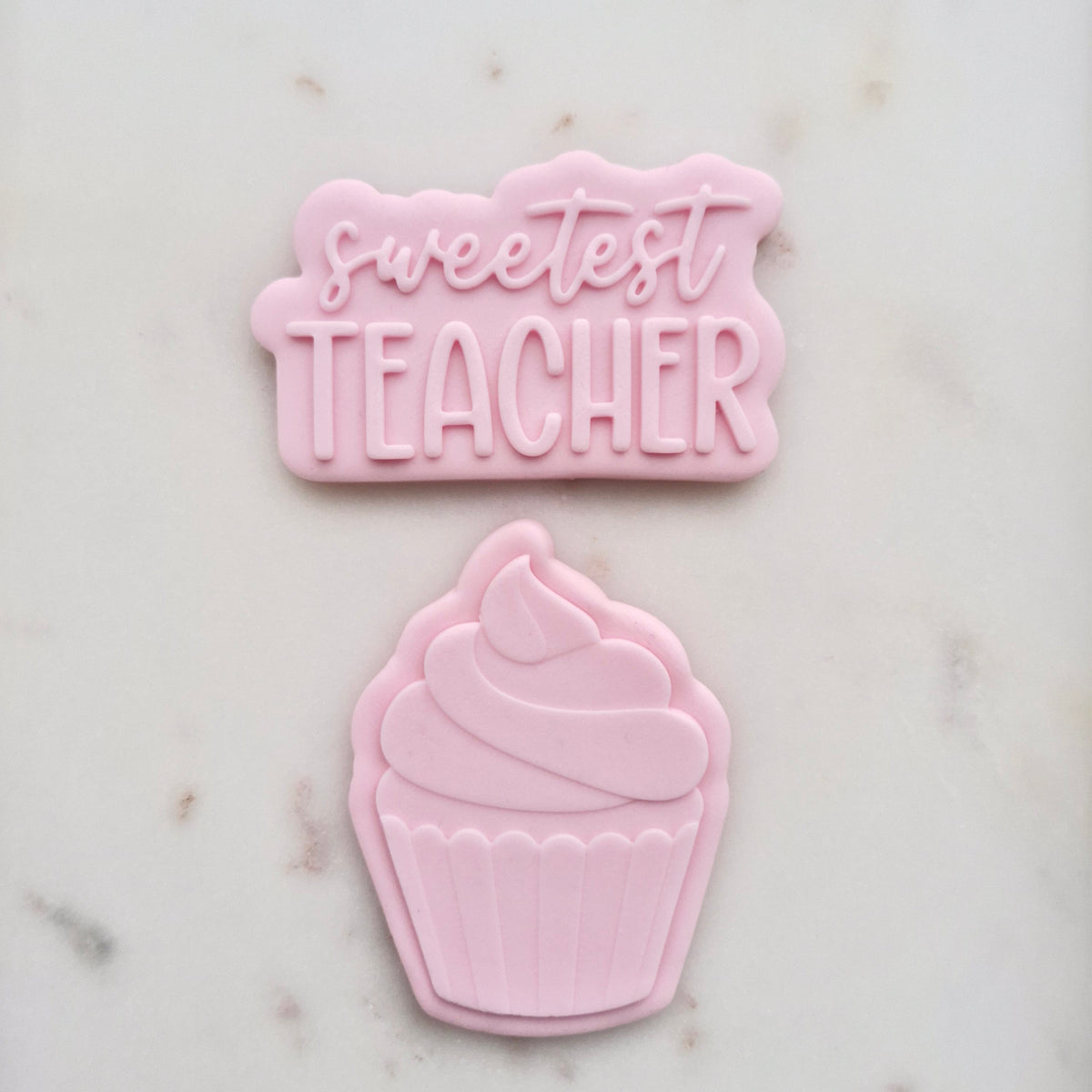 Sweetest Teacher Set Cookie Cutter and Stamp set of 3