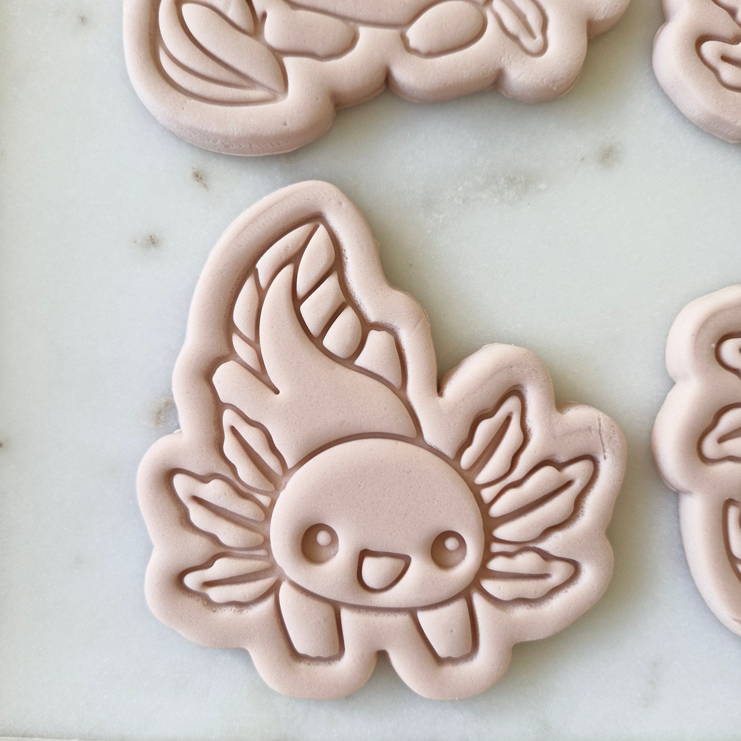 Axolotl Set Cookie Cutter and Stamp swmming