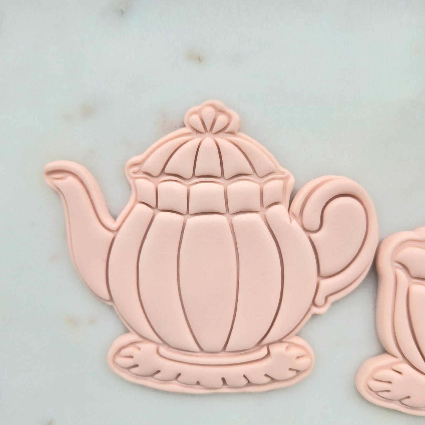 Teapot Cookie Cutter and Stamp zoomed in 
