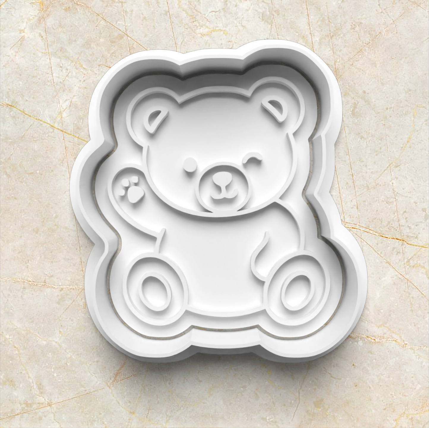 Teddy Bear Cookie Cutter and Stamp WAVING