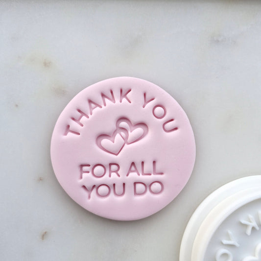 Thank You for All You Do Cookie Cutter and Stamp zoomed in
