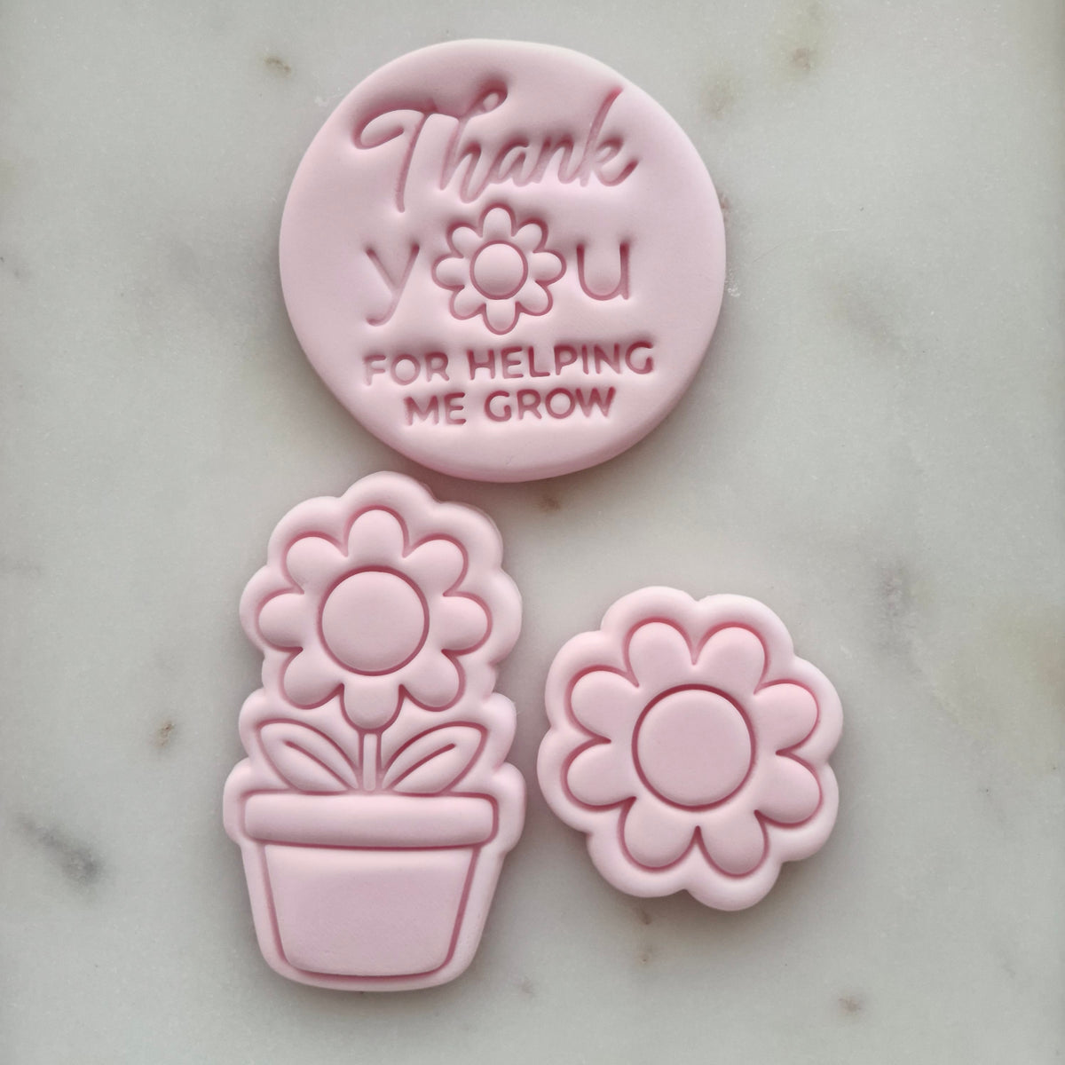 Thank You for Helping Me Grow Set VS1 Cookie Cutter and Stamp set of 3