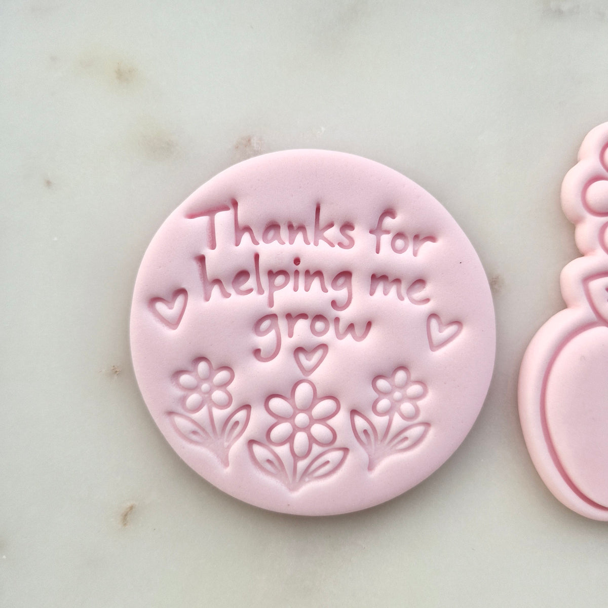 Thanks for Helping Me Grow Set VS3 Cookie Cutter and Stamp circle