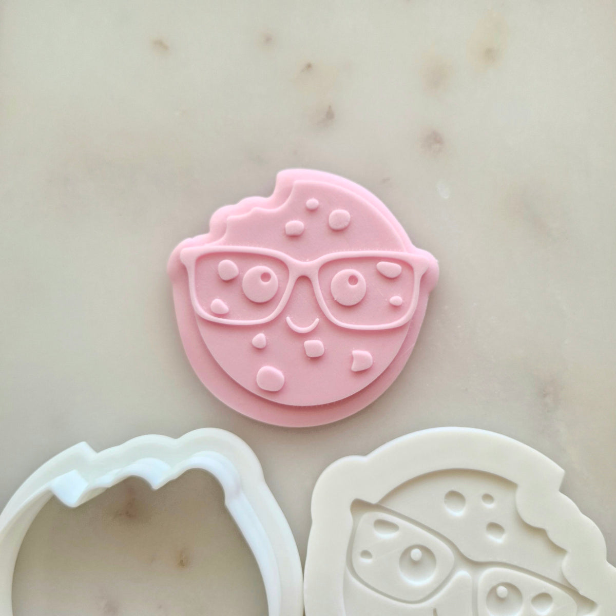 Thanks For Making Me A Smart Cookie Cookie Cutter and Deboss Stamp nerd smart cookie with glasses
