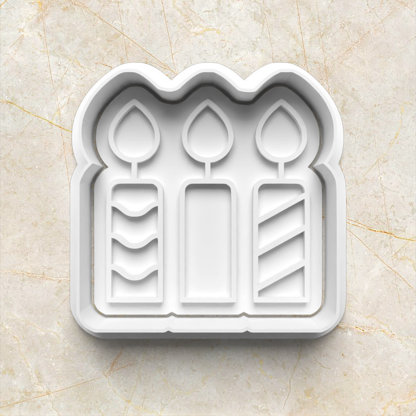 Birthday Candles Cookie Cutter and Stamp Set three candles