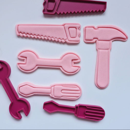Tools Set of 4 Cookie Cutter and Stamp 