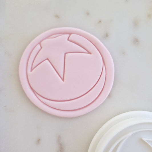 Star Ball Circle Cookie Cutter and Stamp zoomed in