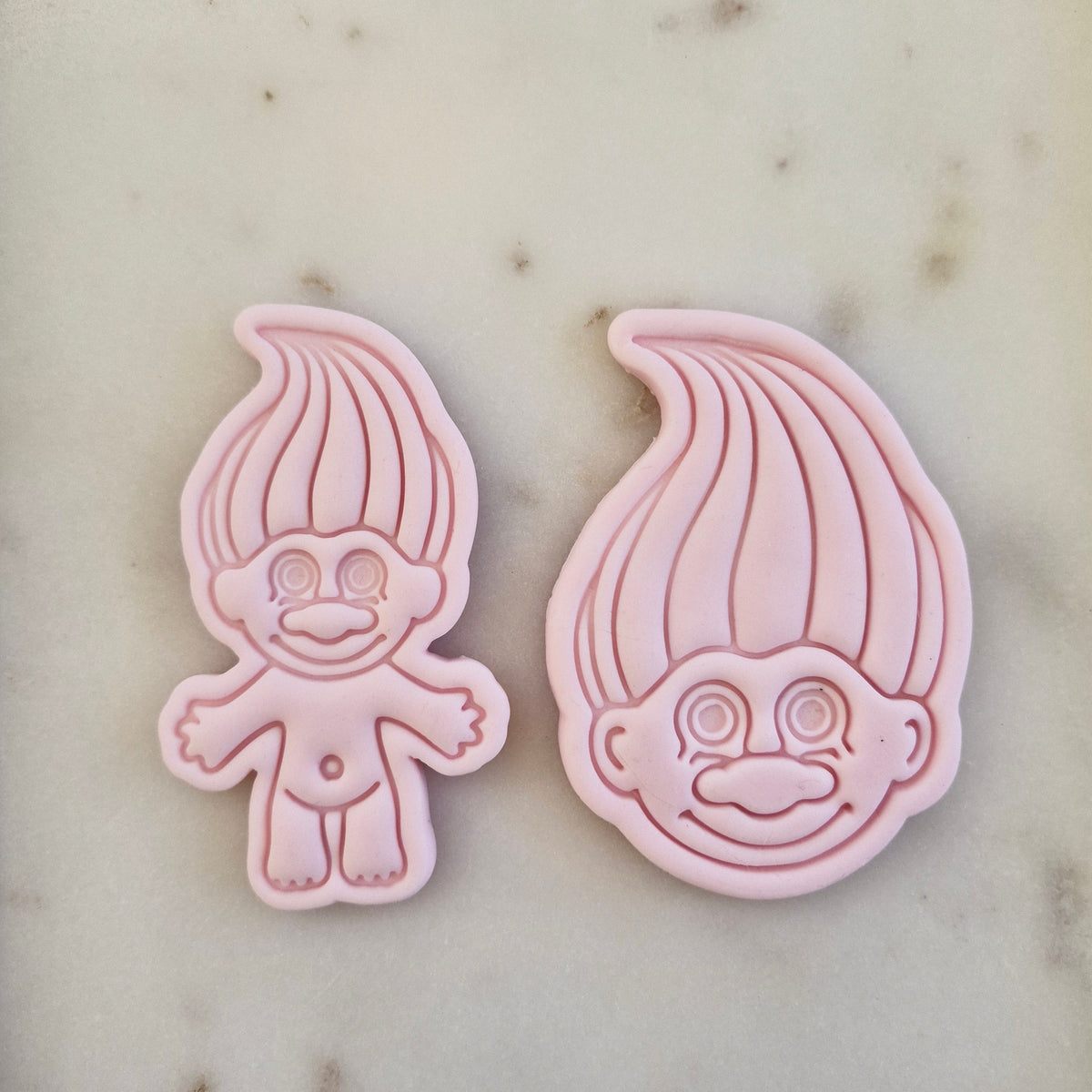 Troll Set Cookie Cutter and Stamp set of two dolls