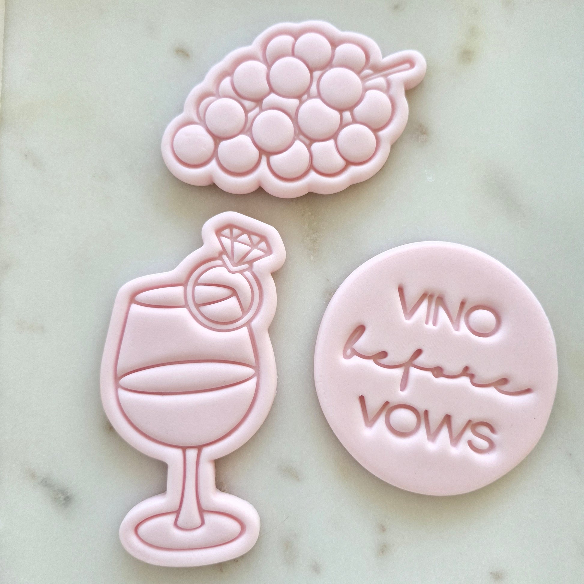 Vino Before Vows Set Cookie Cutter and Stamp set
