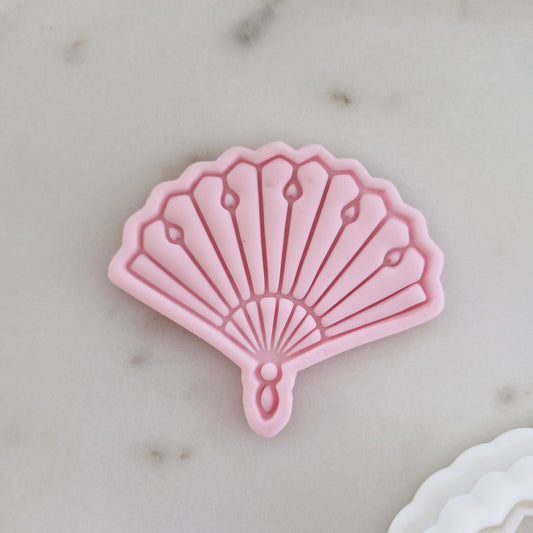 Folding Fan VS2 Cookie Cutter and Stamp zoomed in
