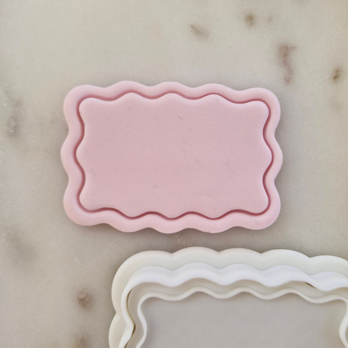 Wavy Frames Set Cookie Cutter and Stamp wavy rectangle Wavy Rectangle Frame Cookie Cutter and Stamp zoomed in