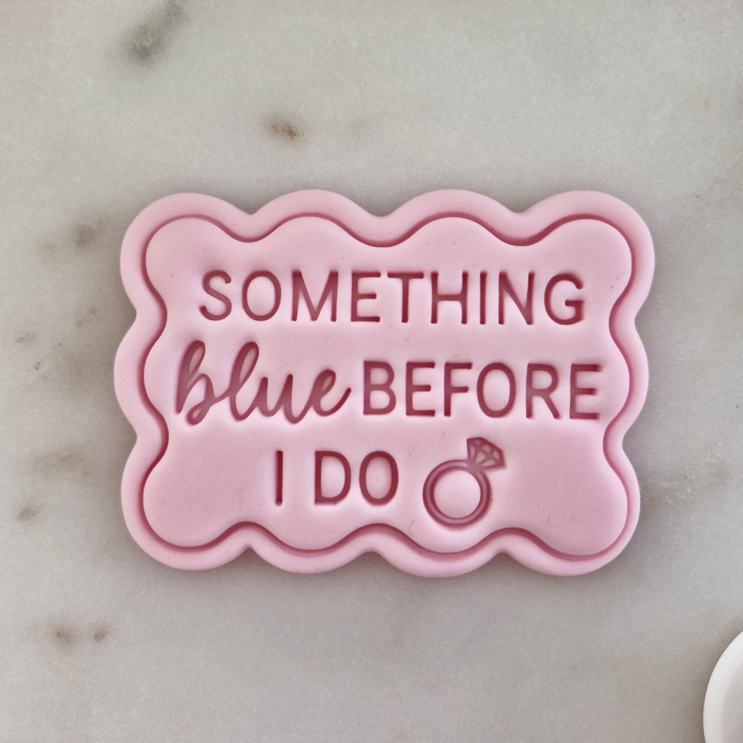 Something Blue Before I do VS3 Cookie Cutter and Stamp zoomed in 