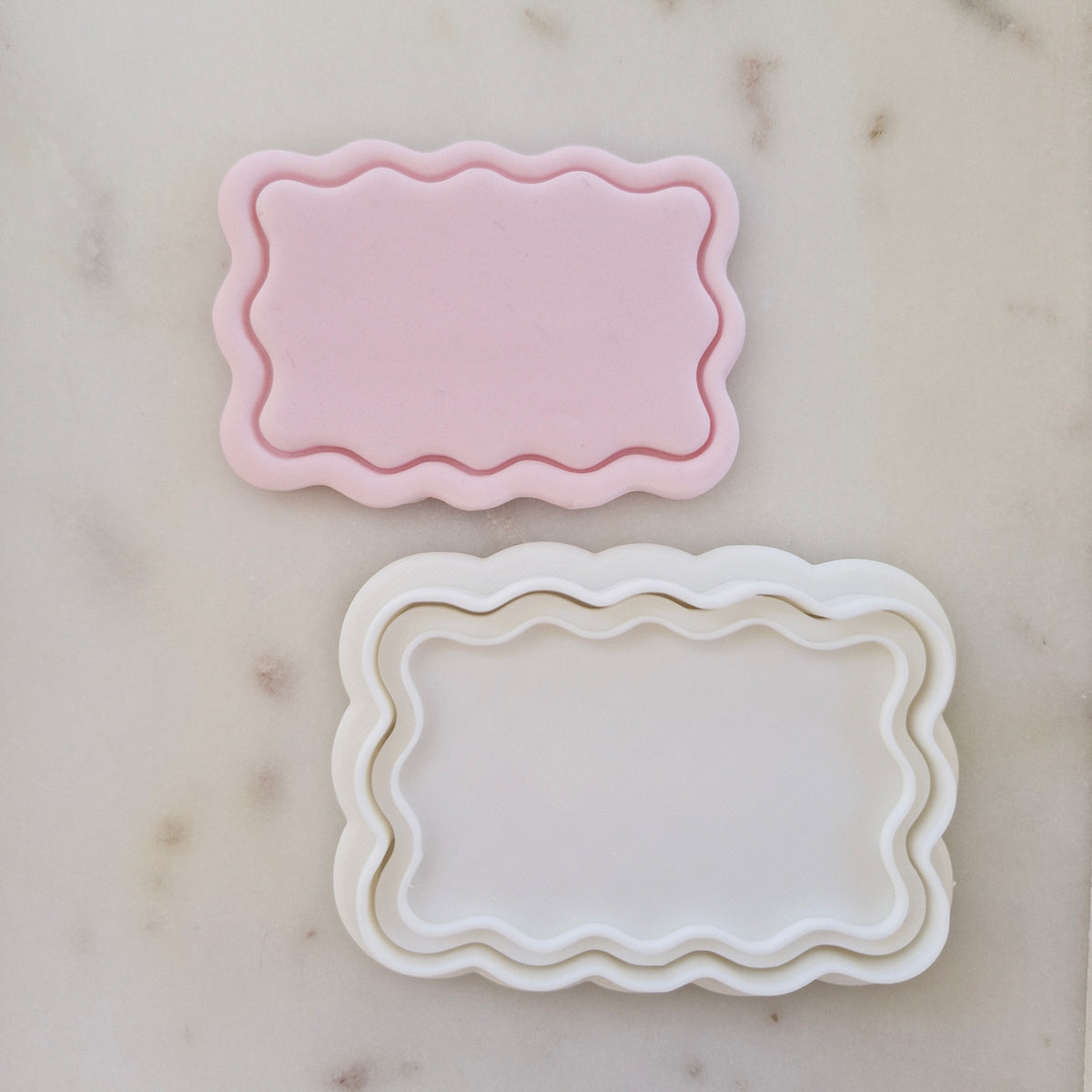 Wavy Rectangle Frame Cookie Cutter and Stamp zoomed out
