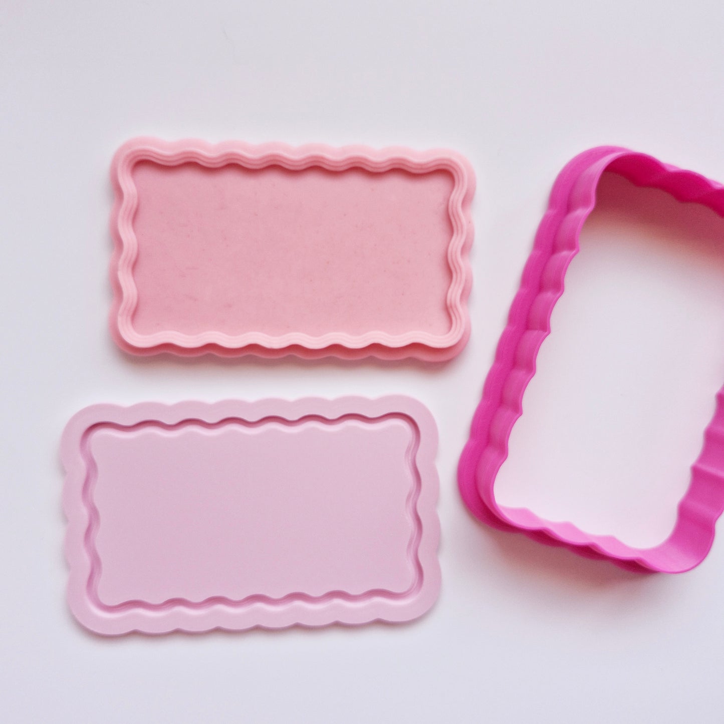 Wavy Rectangle Frame Cookie Cutter and Deboss Stamp zoomed out