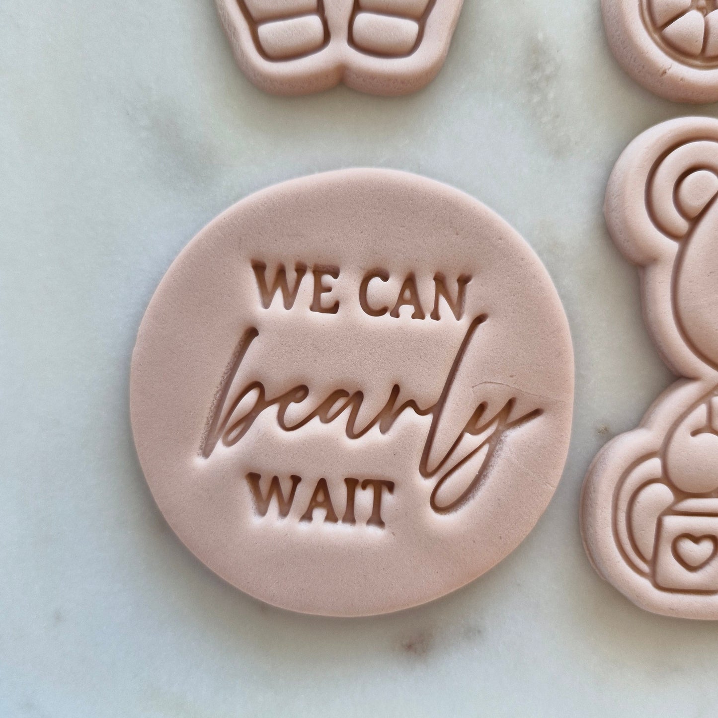 We Can Bearly Wait Set Cookie Cutter and Stamp circle