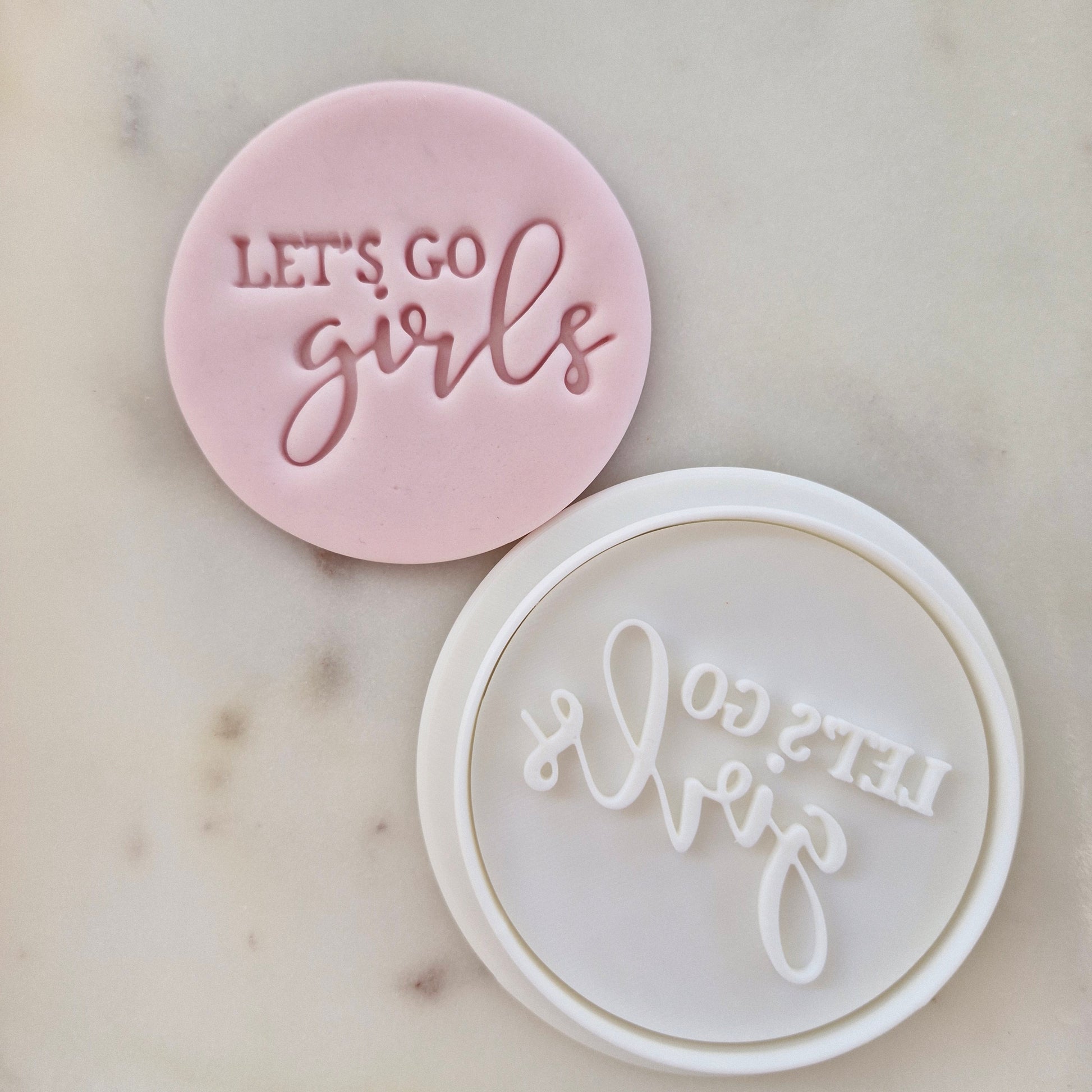 Let's Go Girls Circle Cookie Cutter and Stamp zoomed out