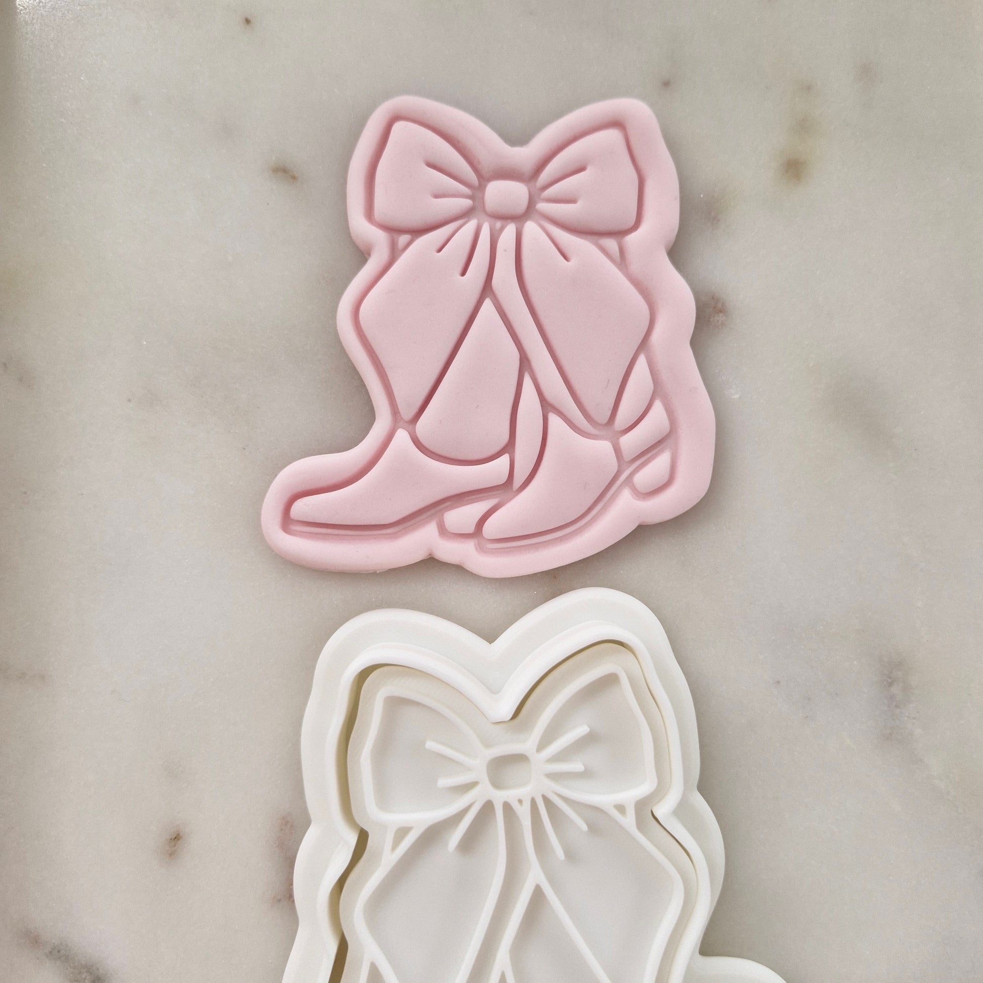 Coquette Cowgirl Boot Cookie Cutter and Stamp zoomed out