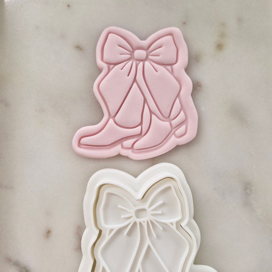 Coquette Cowgirl Boot Cookie Cutter and Stamp zoomed out